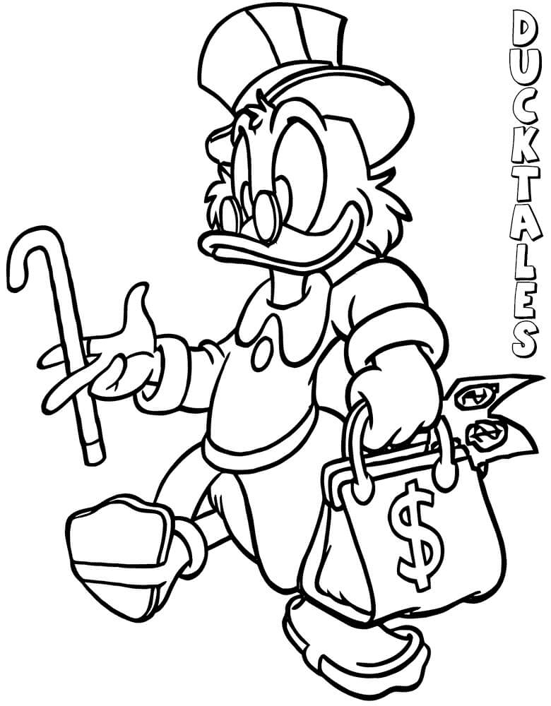 Scrooge McDuck from Ducktales Coloring Pages