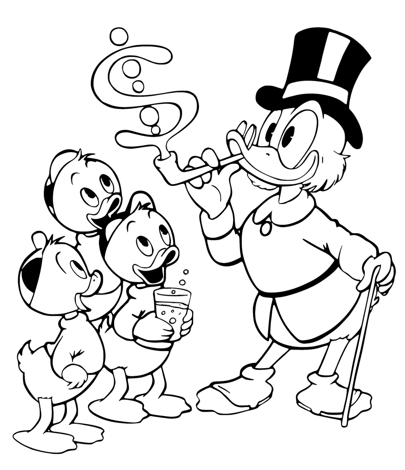 Scrooge blowing bubbles Coloring Pages
