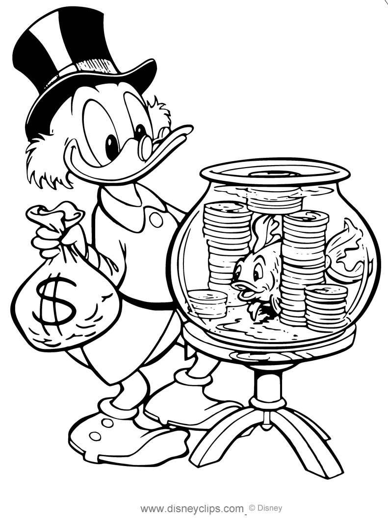 Scrooge con un pez dorado de DuckTales