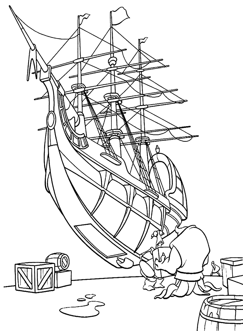 Ship from Treasure Planet Coloring Page