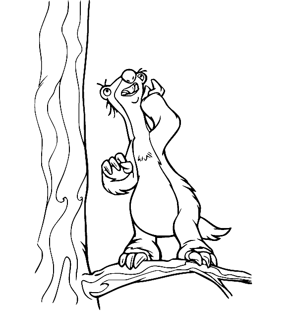 Sid on the Tree Coloring Page
