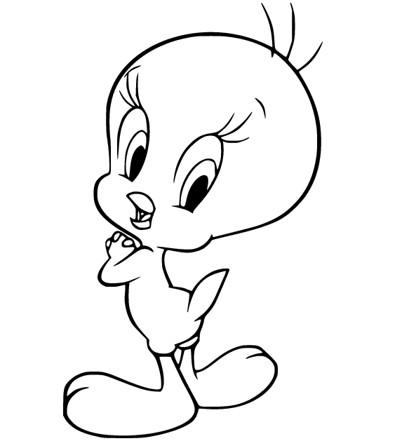 Smiling Tweety Bird Coloring Pages