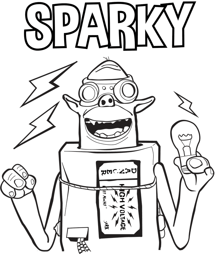 Sparky – The Boxtrolls Coloring Page