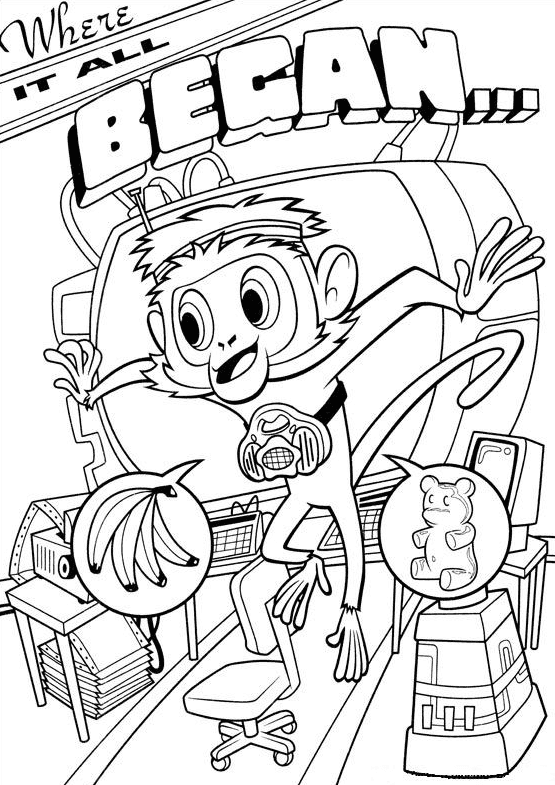Steve The Monkey Coloring Page