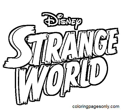 Strange World Logo Coloring Page