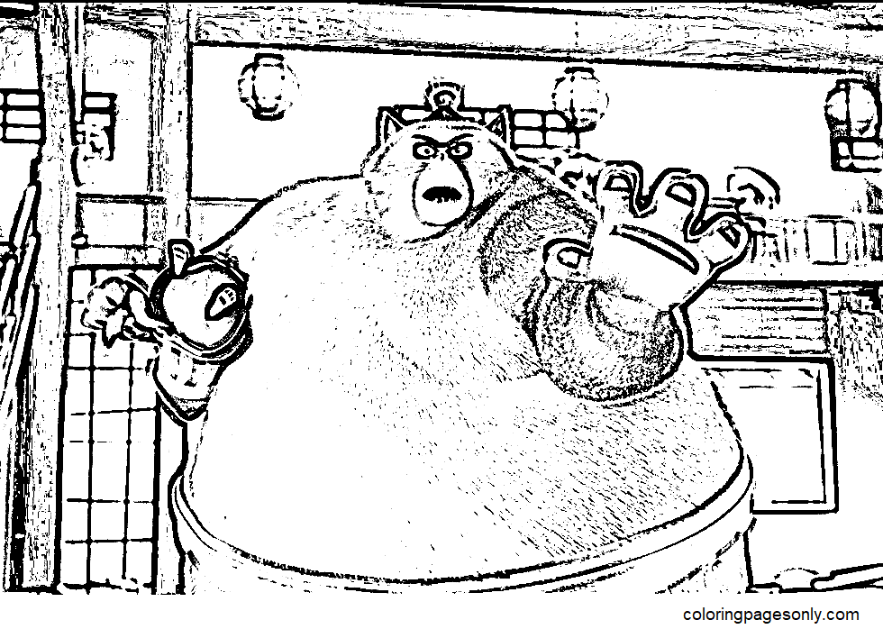 Sumo in Paws of Fury The Legend of Hank Coloring Page