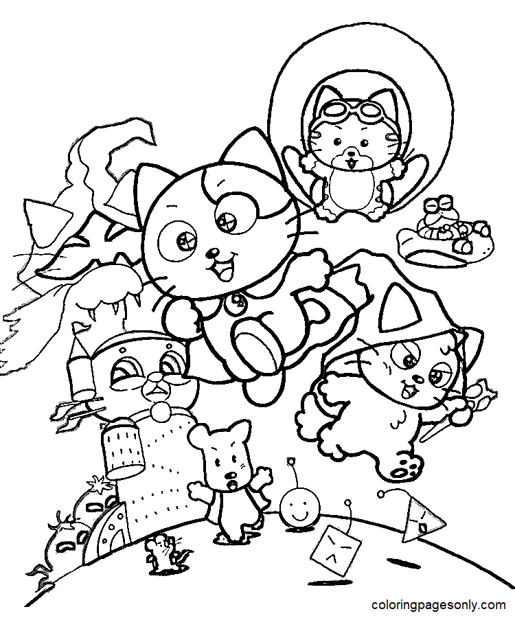 Tama and Friends Coloring Page