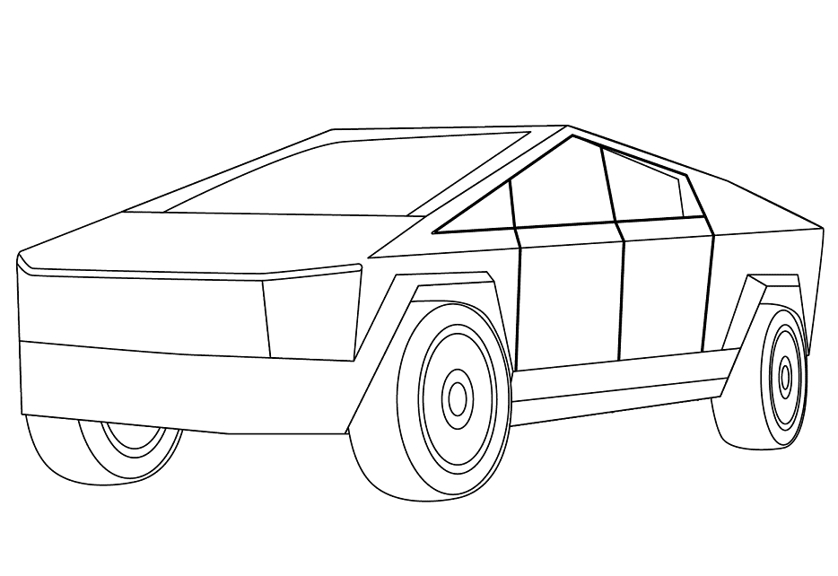 Tesla Cybertruck Coloring Pages
