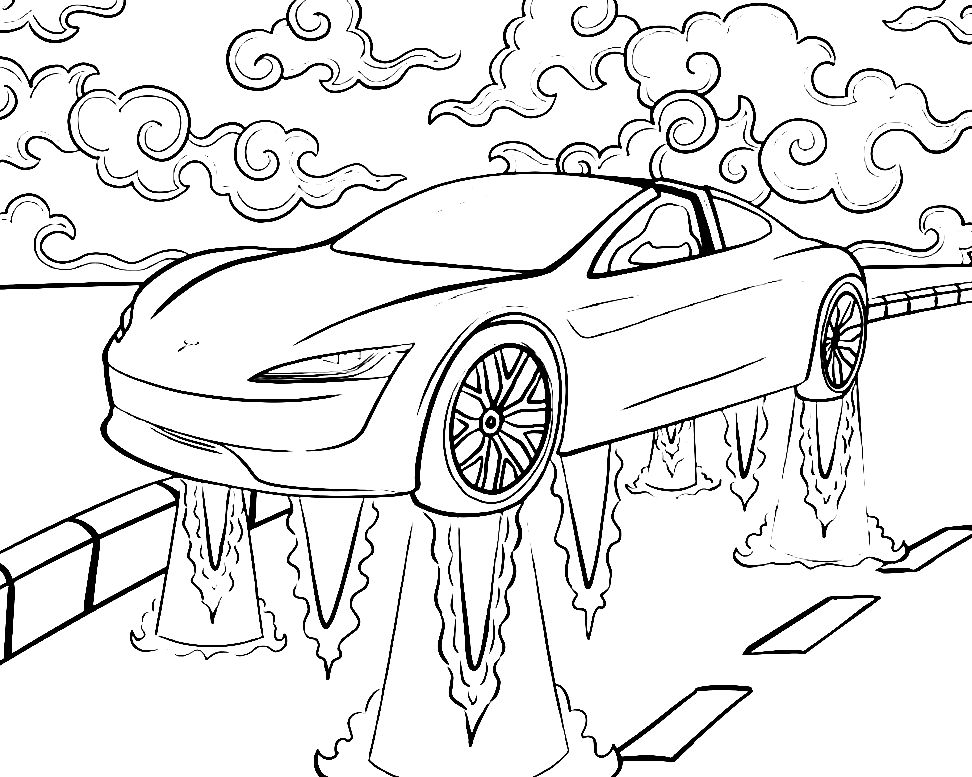 Tesla Electric Car Coloring Pages