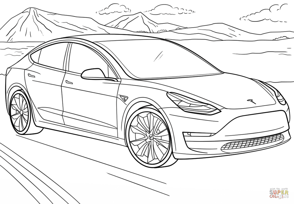 Tesla Model X Coloring Pages