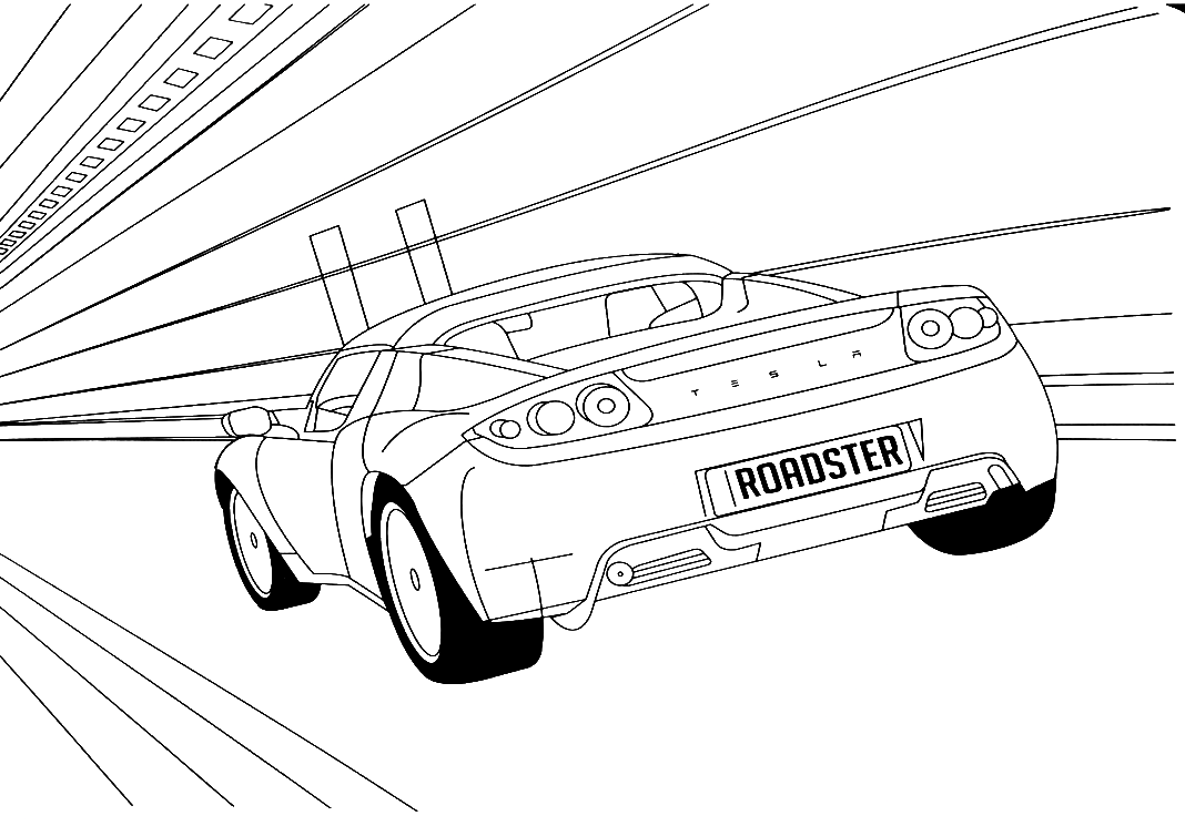 Dibujo de Coche Tesla Roadster para colorear