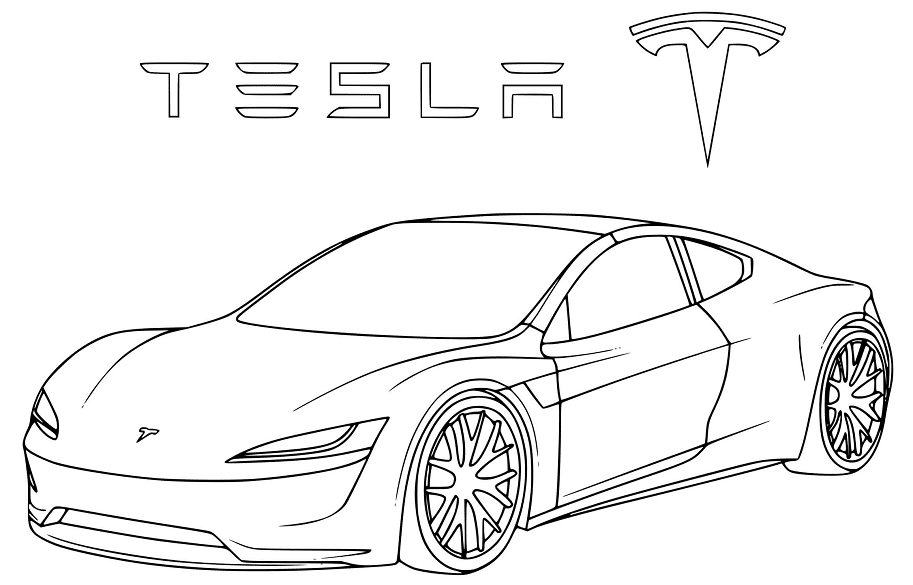Tesla Página Para Colorear