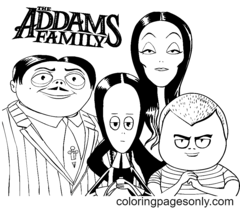 Dibujos para colorear de la familia Addams