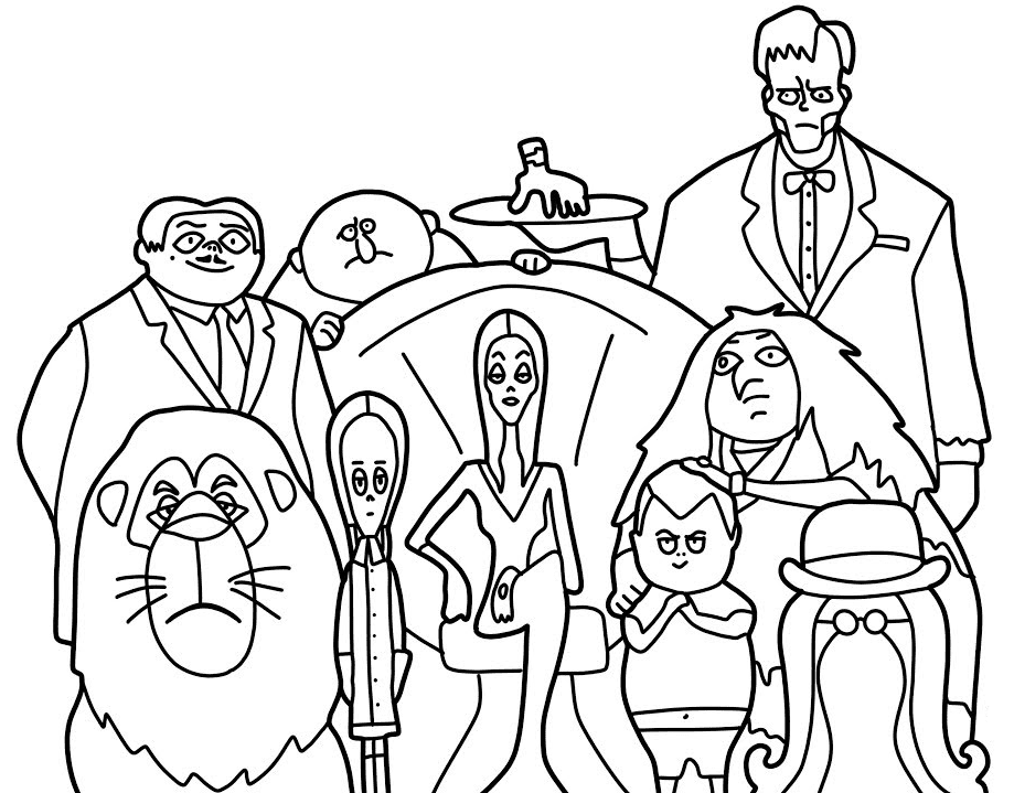 The Addams Family Coloring Page Free Printable Coloring Pages