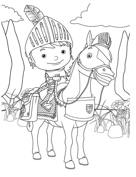 The Brave Mike The Knight Coloring Page