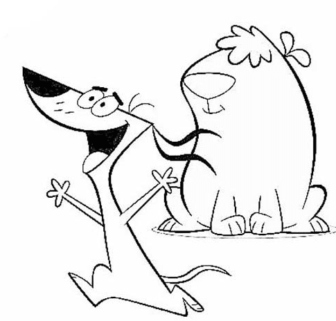 The Little Dog and Big Dog Coloring Pages