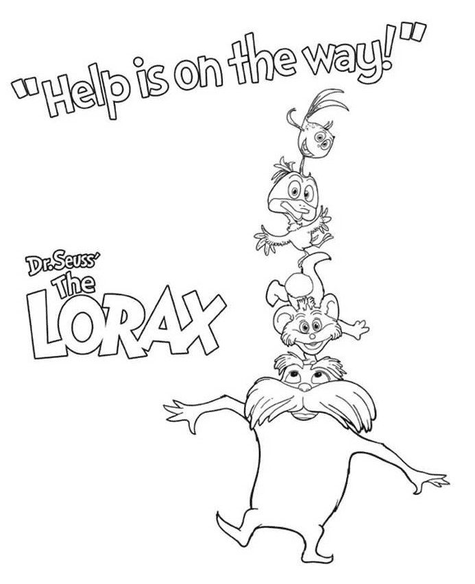 The Lorax Cartoon Coloring Page