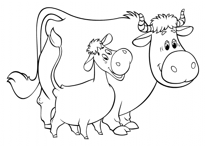 Die Kuh Murka und das Kalb Gavryusha aus Prostokvashino