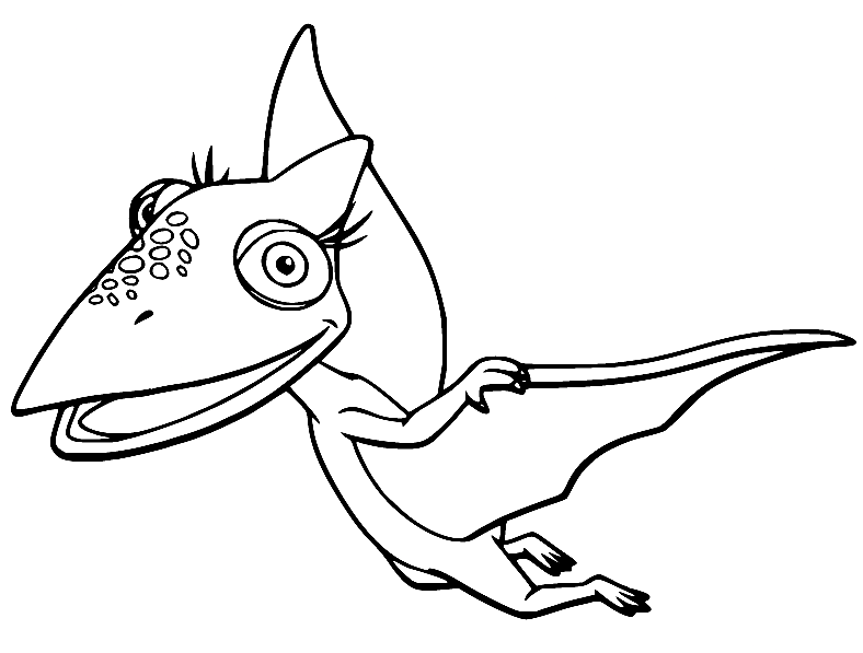 Tiny Pteranodon Flying Coloring Page