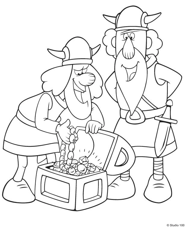 Tjure with Urobe and Treasure Coloring Page