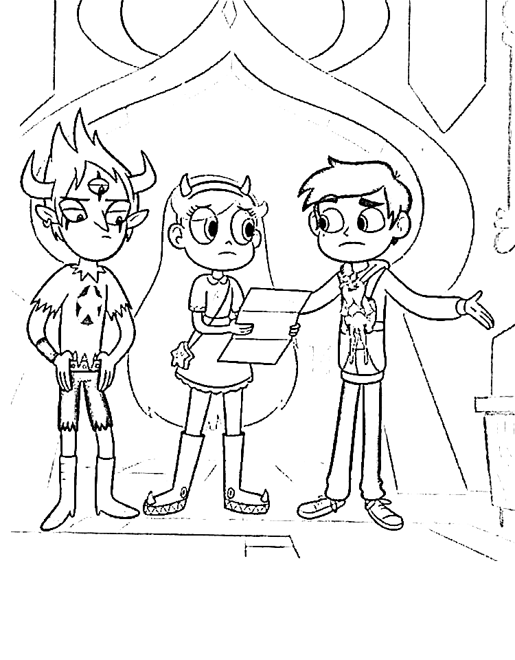 Tom Lucitor, Star Butterfly, Marco Diaz Coloring Page