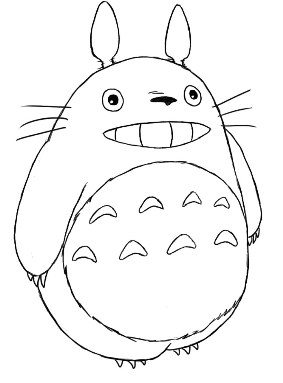 Totoro Smiling Coloring Page