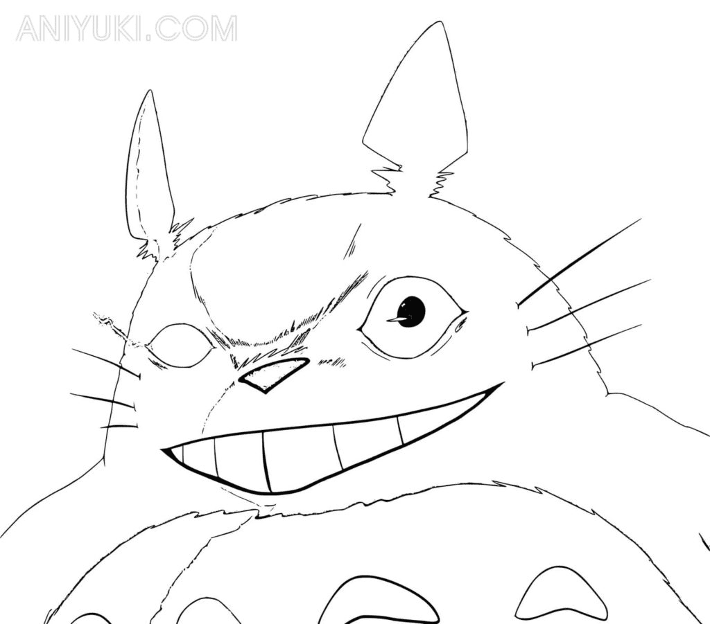 Totoro face Coloring Page