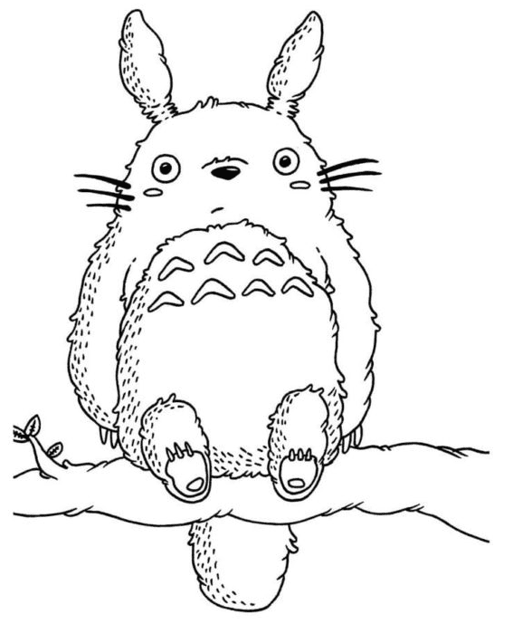 Totoro is Sad Coloring Page
