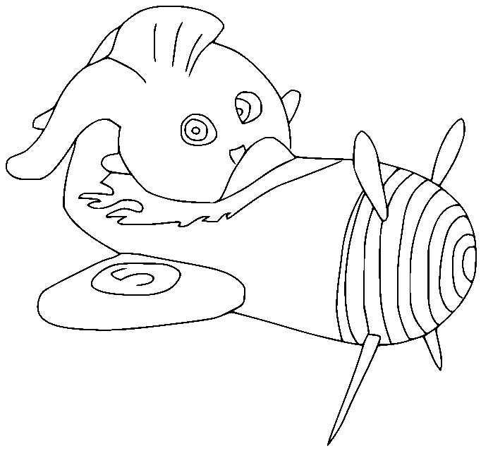 Turbo on the Plane Coloring Pages