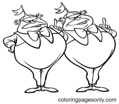 Tweedledum and Tweedledee Coloring Pages