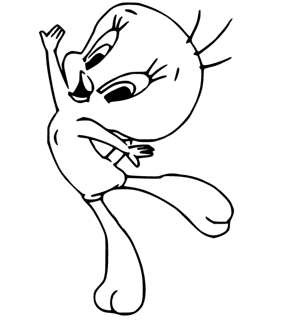 Tweety Bird Jumping Coloring Pages
