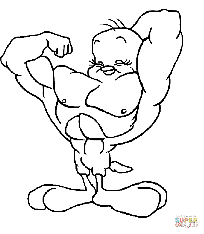 Tweety Bodybuilder Coloring Pages