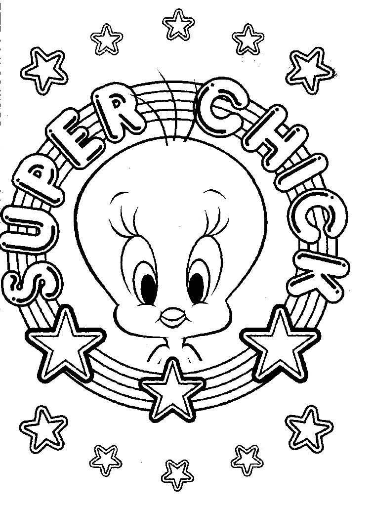 Tweety Super Chick Coloring Page