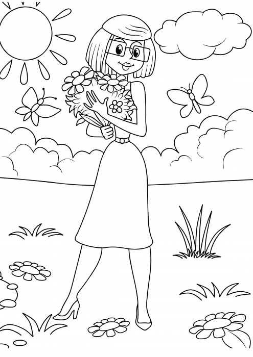 Uncle Fyodor's Mom From Prostokvashino Coloring Pages