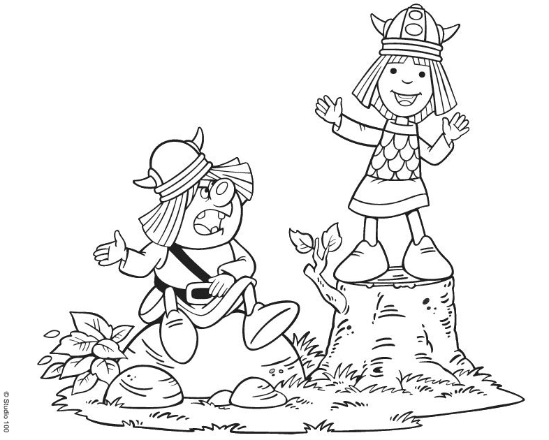 Vicky and Snorre Coloring Page