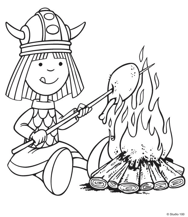 Vicky is roasting Chicken Thighs Coloring Page