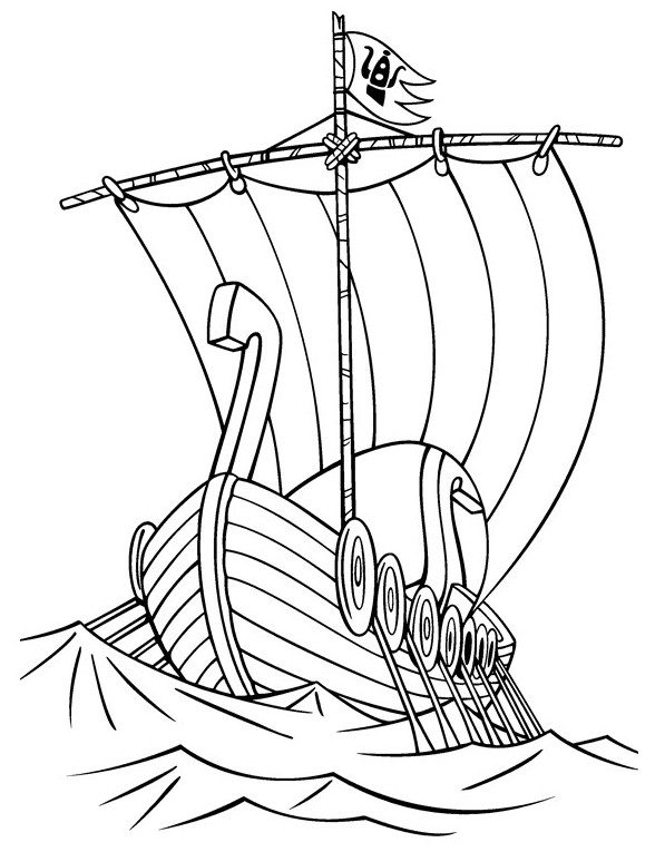 Корабль викингов Драккар из Вики Викинг