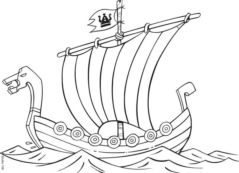 Viking Ship Coloring Page