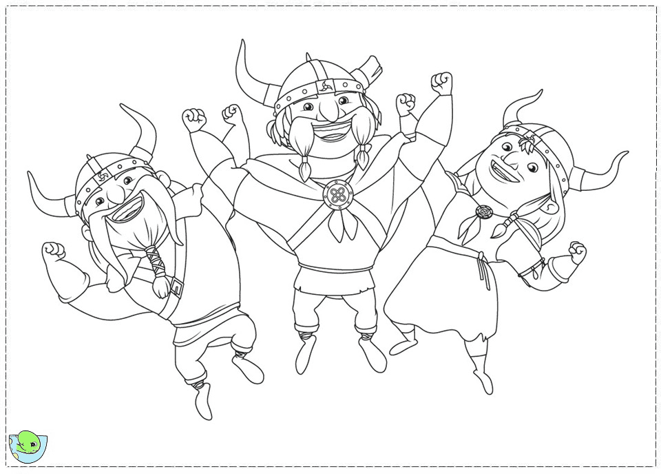 Desenho de Vikings Dance de Mike The Knight para colorir