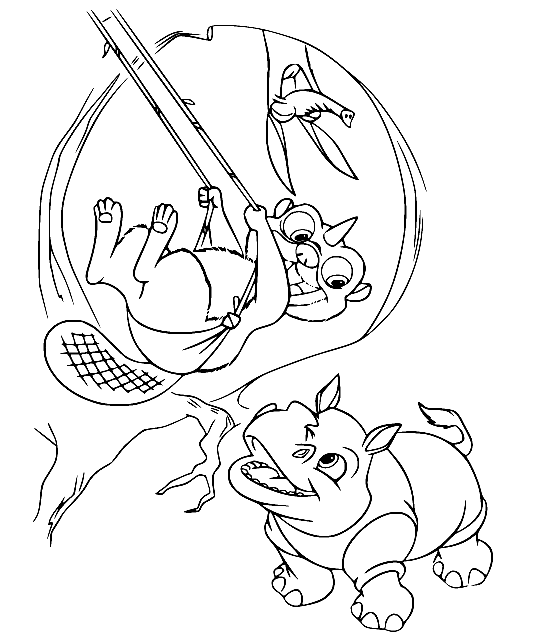 Whiny Beaver Boy Coloring Page