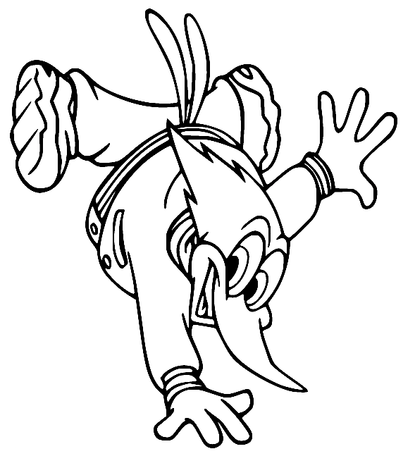 Woody Woodpecker Brick Dance Coloring Page