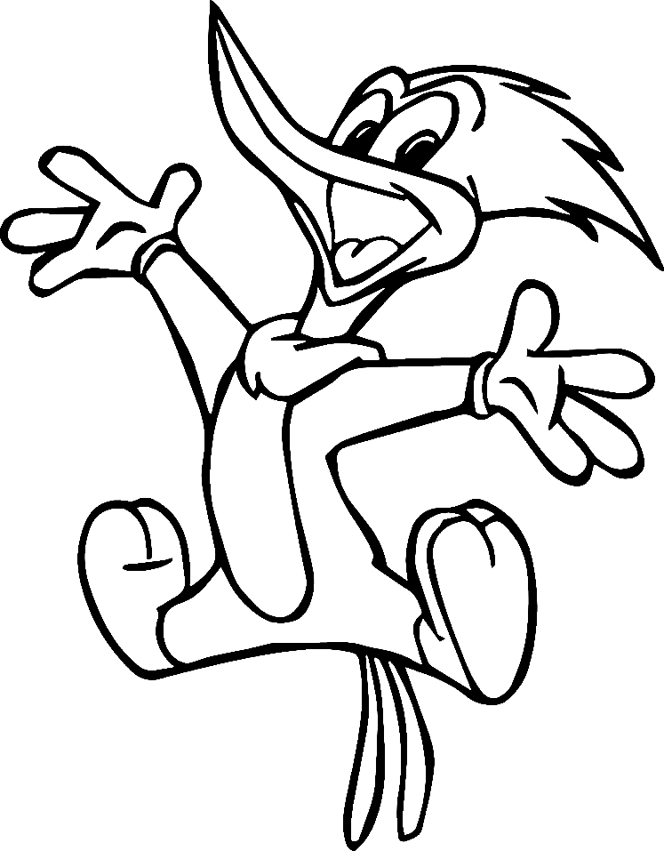 Woody Woodpecker Jumping Coloring Page