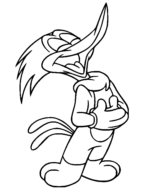 Woody Woodpecker Laughing Coloring Page