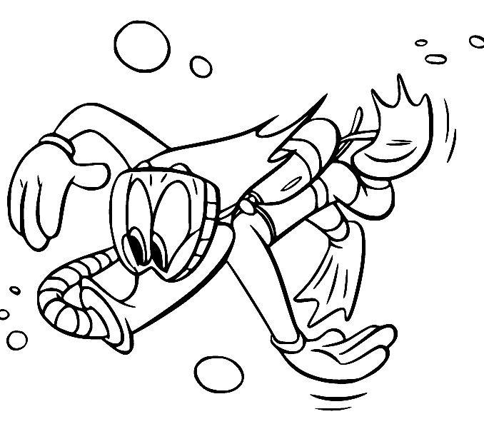 Woody Woodpecker Swimming Coloring Page
