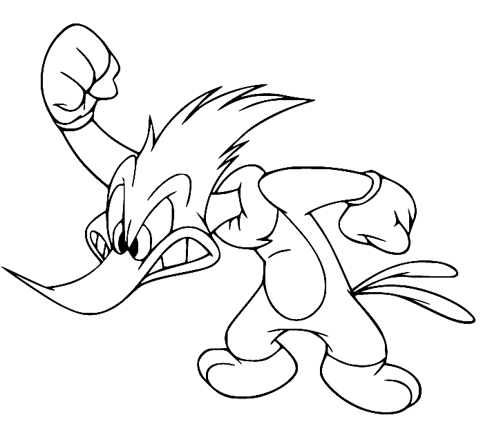 Woody Woodpecker Very Angry Coloring Page - Free Printable Coloring Pages