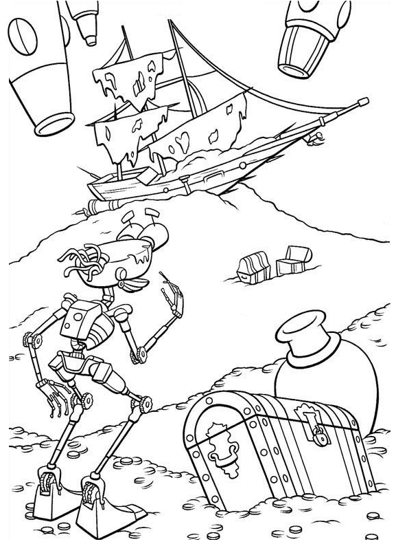 Wrecked Ship in Treasure Planet Coloring Page