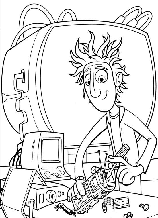 Young Inventor Coloring Page