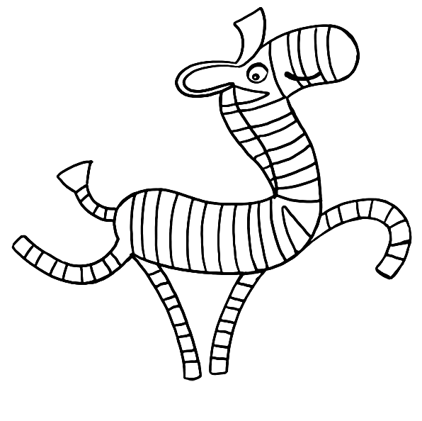 Zed the Zebra Coloring Page