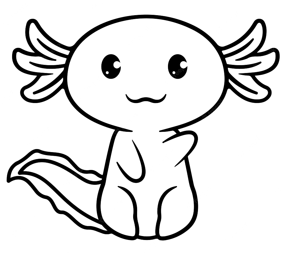 Schattige Baby Axolotl van Axolotl