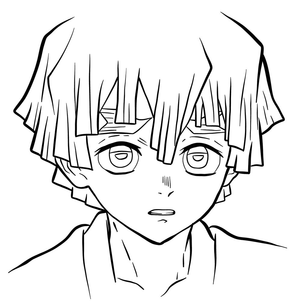 Desenhos para colorir de Agatsuma Zenitsu - Demon Slayer